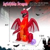 Costway 8 FT Halloween Inflatable Red Dragon with Wings & Skull Holiday Decoration Light - 3 of 4