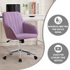 Tufted Velvet Office Chair with Adjustable Swivel Base and Wheels for Home Office or Study-3irtyhousy - 2 of 4