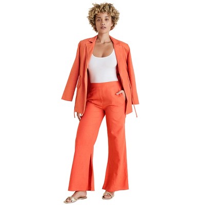 VENUS Womens Linen Side Slit Pant