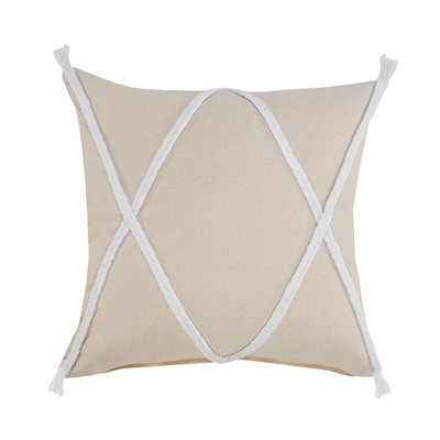 HomeRoots 20" X 20" Birch And White 100% Cotton Coastal Zippered Pillow