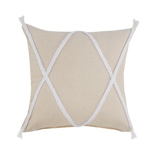 HomeRoots 20" X 20" Birch And White 100% Cotton Coastal Zippered Pillow - 1 of 4