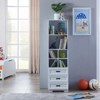 INFURNIC Decorative Bookshelf Kids Bookcase with Display Storage and Organizer Drawers for Playroom, White, 15.74"*11.8"*57.9" - 3 of 4
