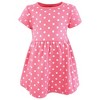 Hudson Baby Infant and Toddler Girls Cotton Dresses, Pink Doodles - 4 of 4