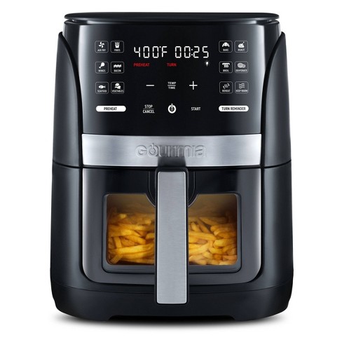 Gourmia 8-Quart Digital Air Fryer, with 12 One-Touch Functions & Guided Cooking - Stainless Steel