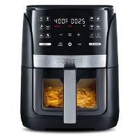 6QT Gourmia Digital Window Air Fryer with 12 Presets & Cooking Black