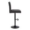 LumiSource Set of 2 Hank Adjustable Barstools Black Metal/Black Fabric - 3 of 4