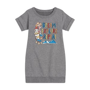 Girls' - Paw Patrol - Dream, Explore, Repeat Graphic Short Sleeve Fleece Dress - 1 of 4