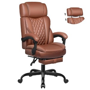 Executive Leather Office Chair, Big and Tall Office Chair with Footrest Home Office Desk Chairs, Ergonomic Computer Desk Chair with Lumbar Support - 1 of 1