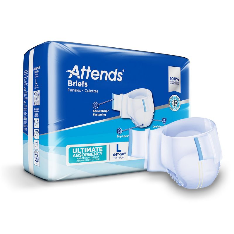 Attends Advanced Incontinence Briefs, Ultimate Absorbency, Unisex, 1 of 6