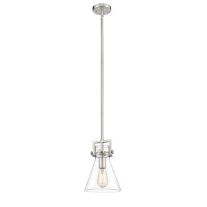 Newton Cone - 1 Light Stem Hung Pendant In Industrial Style-11.38 Inches Tall and 8 Inches Wide - 1 of 1