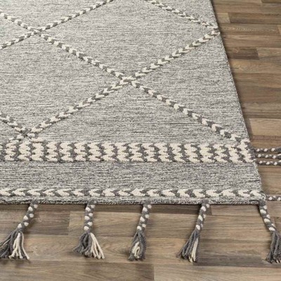 Leyton Medium Gray Geometric Wool Handmade Tufted Rug 2' x 3'