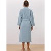 cheibear Women's Fuzzy Fluffy Robe Plush Bathrobe Fleece Winter Warm Thick Self Tie Long Bathrobe for After Shower Spa Bath - 3 of 4