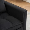 GlasFlength Morden Leisure Loveseat Sofa with Cushioned Support for Contempoary Living Room, Hall, Black,55.1”*33.1”*32.3" - 3 of 4