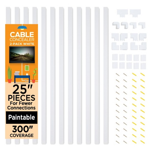 Fleming Supply On-Wall Cord Concealer Kit - White, 48 Pieces