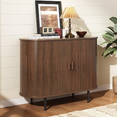 Sideboard Buffet Cabinet with Storage, Sliding Door & Adjustable Shelf, Modern Accent Coffee Bar Console Table for Kitchen