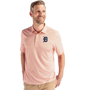 Detroit Tigers Cutter & Buck Pike Eco Symmetry Print Stretch Recycled Mens Polo - 1 of 1