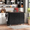LOVSON 54.5” Rolling Kitchen Island with Electrical Outlet, Kitchen Cart with Folding Leaf Countertop, Storage and Tower,Black - 4 of 4