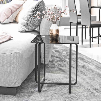 VYNXARIA 1 piece Rectangle Dining Table with Metal Frame, Tempered Glass Dining Table for Kitchen Room