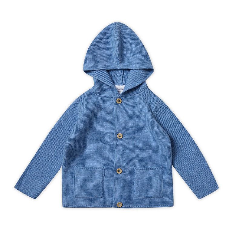 Stellou & Friends 100% Cotton Hood Unisex Cardigan for Babies and Children Ages 0-6 Years, 1 of 4
