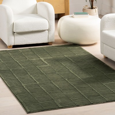 Nuloom Kailani Geometric Machine Washable Indoor Area Rug, 6' 7" x 9', Green