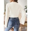 Coolmee Women's Fall Winter Turtleneck Cropped Sweater Causal Ribbed Knit Long Sleeve Pullover Jumper Tops - 2 of 4