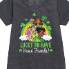 - Barbie - Lucky To Have Great Friends Graphic Short Sleeve Fleece Dress - 2 of 3