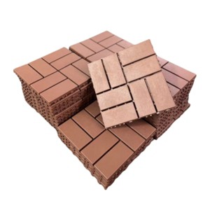 Syemin Carpet Tiles Plastic Interlocking Deck Tiles,36 Pack Patio Deck Tiles, All Weather Use for Poolside Balcony Backyard, Brown, 12"*12"*0.8" - 1 of 4