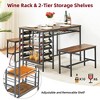Dining Table Set for 4, Kitchen Table Set for 4 with 2 Benches, Rectangular Dining Room Table Set with Wine Rack - 4 of 4
