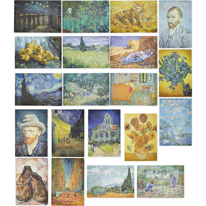 The Gifted Stationary 20 Pack Vincent Van Gogh Artist Posters for Office, Dorm, Apartment, 13x19 in, 1 of 7