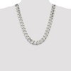 Black Bow Jewelry Mens 16.2mm Sterling Silver Solid Flat Curb Chain Necklace - 2 of 4