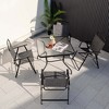 Costway Patio Dining Set for 4 Folding Chairs & Dining Table Set with Umbrella Hole - 4 of 4