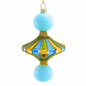 Cody Foster 5.0 Inch Merry & Bright Spindle Christmas Tree Ornament , Glass Top Shape Vintage (1PC) - 1 of 4