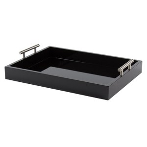 Kate and Laurel Lipton Tray, 16.5x12.25, Black and Silver - 1 of 4
