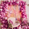 PartyWoo Balloons Metallic Hot Pink Chrome Magenta Fuchsia 18 12 10 5 Inch 140 pcs - 3 of 4