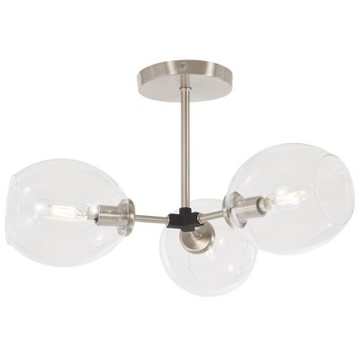 George Kovacs Lighting Nexpo 3 - Light Semi-Flush Mount in  Brushed Nickel/Black
