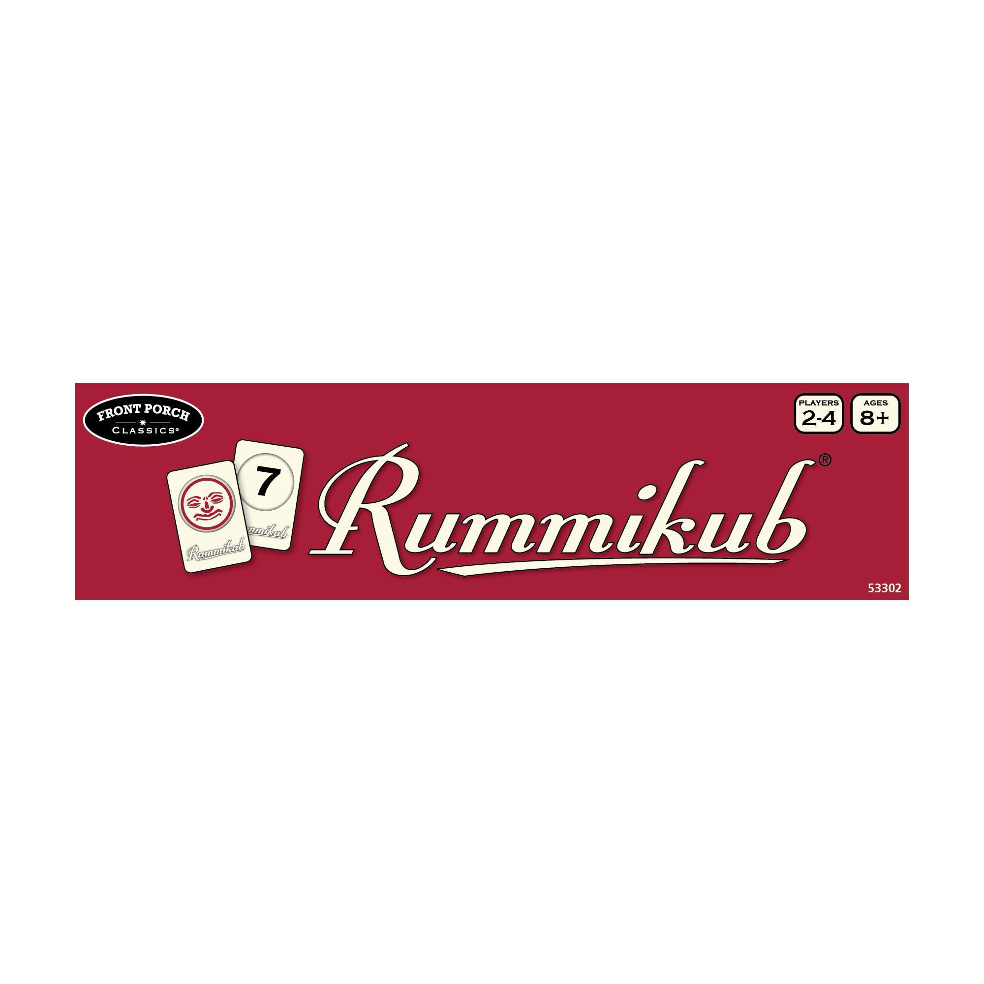 Front Porch Classics Rummikub Game: Problem Solving Board Game for 2-4 Players, Includes Storage Box & Instructions