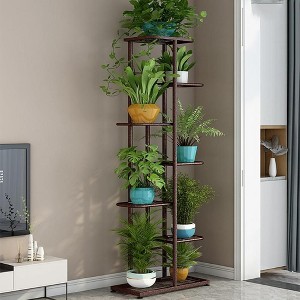 7 Tier 8 Potted Plant Stand Rack Multiple Flower Pot Holder Shelf Indoor Outdoor Planter Display Shelving Unit for Patio Garden Balcony - 1 of 4