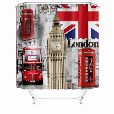 London Landmarks Shower Curtains for Bathroom Waterproof Fabric Bath Curtain Durable Soft Stylish Bathroom Decor 72x72 Inch