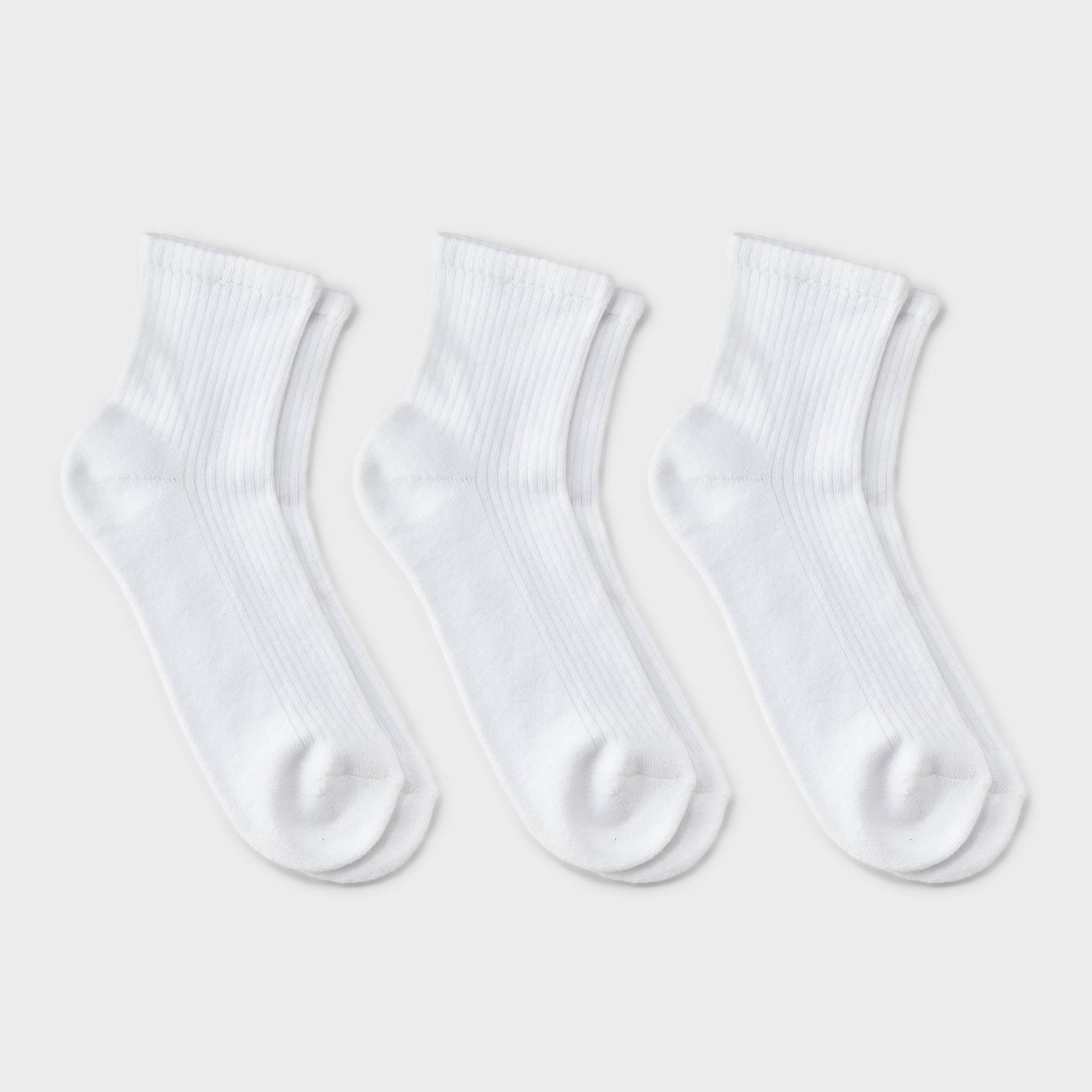 Women's 3pk Lace Trim Low Cut Socks - Auden™ - White