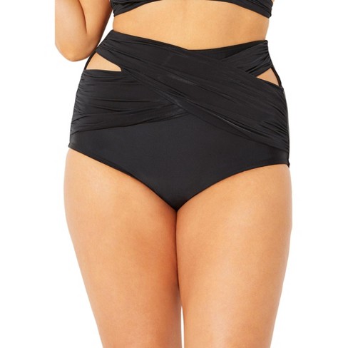 Swimsuits For All Women's Plus Size Crisscross Wrap Bikini Bottom - 20,  Black : Target