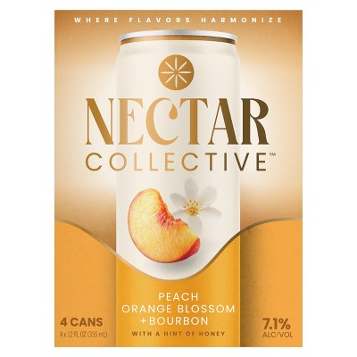 Nectar Collective Peach Orange Blossom Bourbon - 4pk/12 fl oz Cans