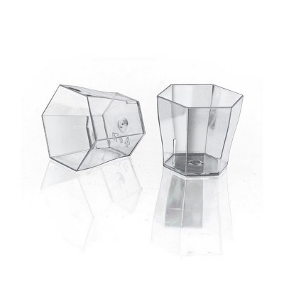 Clear Hexagon Disposable Plastic Dessert Cups - 20 Count