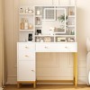 Vanity Desk with LED Lighted Mirror - Power Outlet, 3 Lighting Colors - Makeup Desk & Dressing Table for Bedroom - 4 of 4