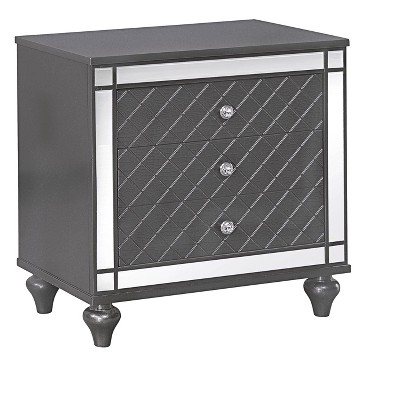 NicBex Nightstand with Drawers,Modern Side Table with Pulls and Wood Frame,Bedside Table for Bedroom,Living Room