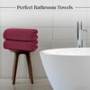 BRINJOY 4-Pack Extra Large Bath Towels - 30x60 Inch 100% Ultra-Fine Cotton, Lightweight Quick-Dry Bath Towels (Burgundy) - 4 of 4