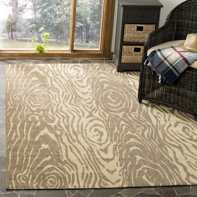 Hand-Tufted Coffee and Sand Viscose Rectangular Rug