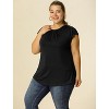 Agnes Orinda Women's Plus Size Ruched Short Sleeve Summer Casual Blouses - 4 of 4