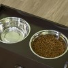 SEVOBAL Pet Bowl Elevated Feeding Station with Storage Drawer and Stainless Steel Bowls for Large Dogs, Brown, 23.5"*11.8"*14.3" - 2 of 4