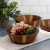 MegaChef 4 Piece 6.75 Inch Acacia Wood Salad Bowl Set in Dark Brown - 2 of 4