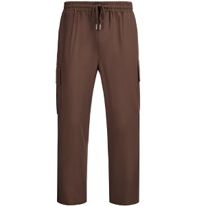 COOFANDY Mens Cargo Pants Relaxed Fit Casual Linen Pants Drawstring Sweatpants with 6 Pockets - 1 of 4